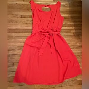 Elegant Coral Sleeveless Dress